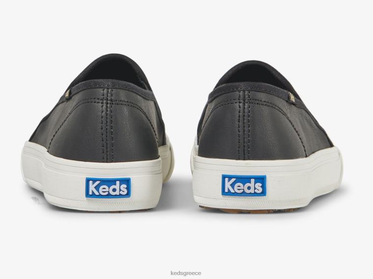 γρ Keds γυναίκες διώροφο ανάγλυφο δερμάτινο slip σε sneaker μαύρος 26TJX24 είδη υπόδησης