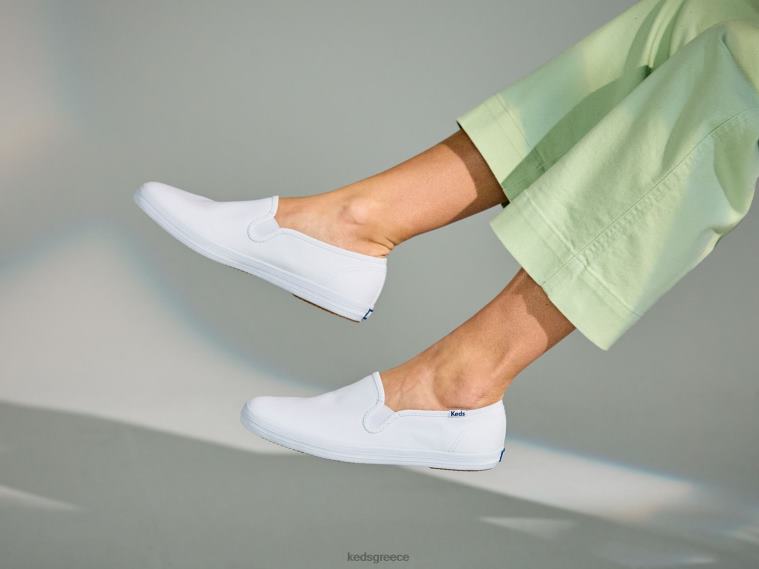 γρ Keds γυναίκες πρωταθλητής slip καμβά σε sneaker άσπρο 26TJX38 είδη υπόδησης