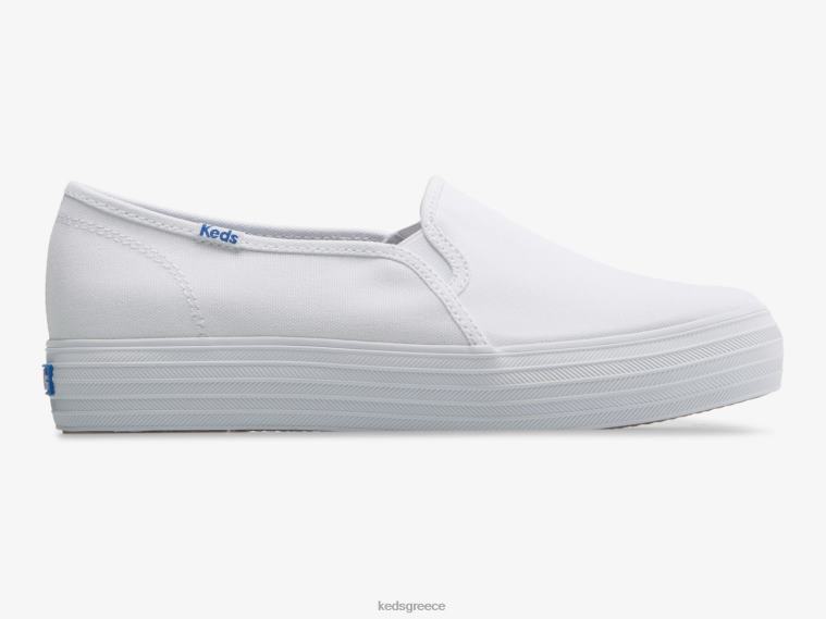 γρ Keds γυναίκες τριπλό καμβά slip σε sneaker άσπρο 26TJX40 είδη υπόδησης