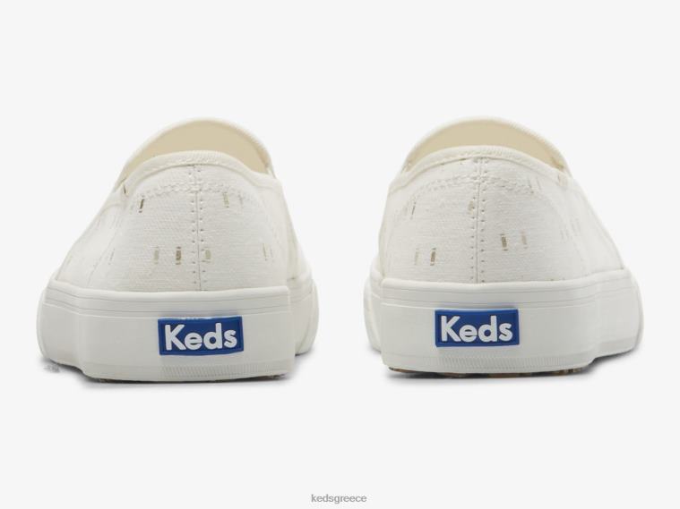 γρ Keds γυναίκες διώροφο υφασμάτινο slip σε sneaker από λευκό χρυσό 26TJX70 είδη υπόδησης