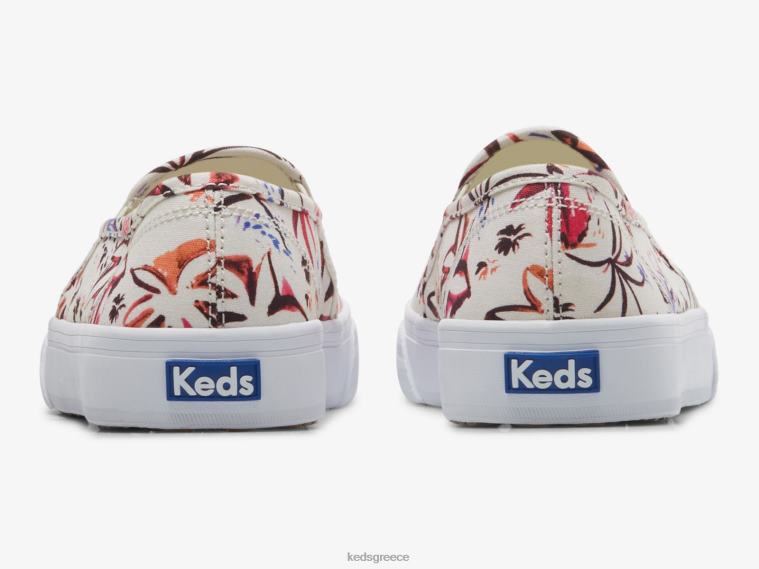 γρ Keds γυναίκες διώροφο νησιώτικο στάμπα σε sneaker γκρι ροζ 26TJX21 είδη υπόδησης