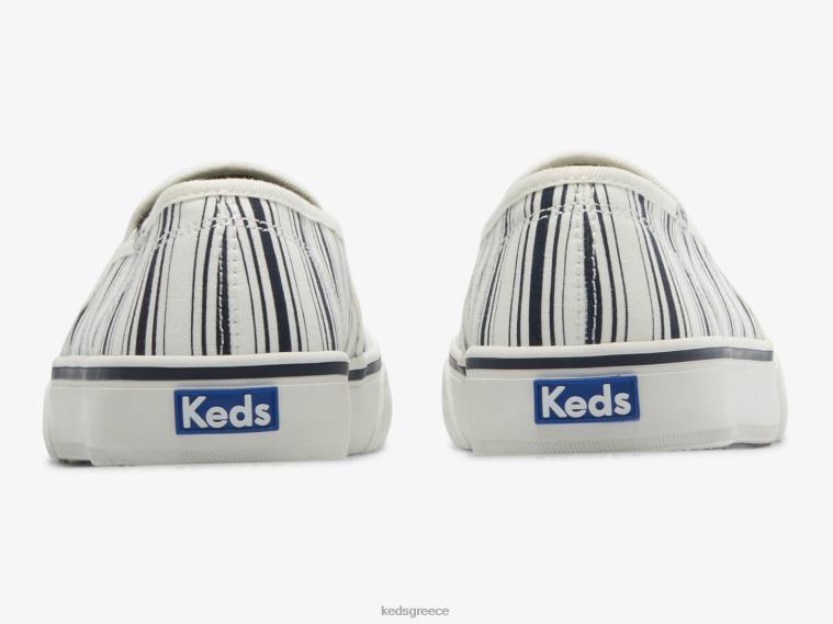 γρ Keds γυναίκες διώροφο πάνινο ρίγες σε sneaker λευκό ναυτικό 26TJX67 είδη υπόδησης