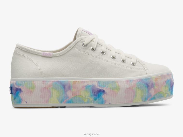 γρ Keds γυναίκες τριπλό αφηρημένο floral sneaker λευκό πολυ 26TJX172 είδη υπόδησης