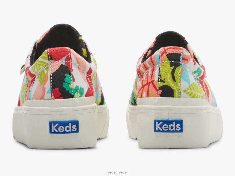 γρ Keds γυναίκες jump kick duo tropical print sneaker μαύρο κοράλλι 26TJX156 είδη υπόδησης