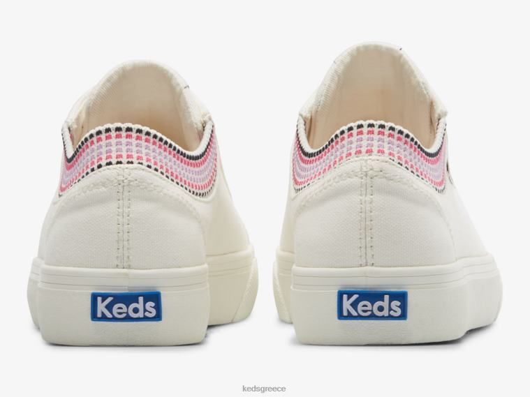 γρ Keds γυναίκες jump kick rib πλεκτό γιακά τετράγωνα αθλητικά παπούτσια λευκό πολυ 26TJX190 είδη υπόδησης