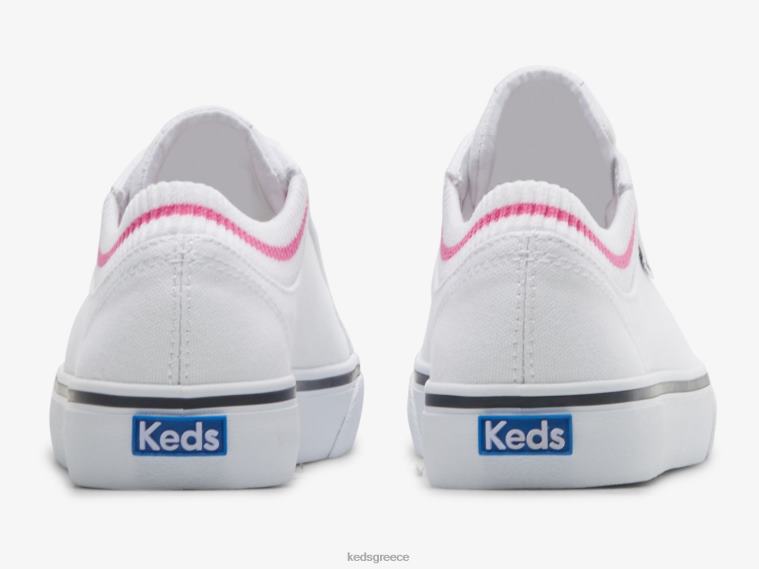 γρ Keds γυναίκες αθλητικό παπούτσι με γιακά με πλεκτό jump kick rib λευκό ροζ 26TJX192 είδη υπόδησης