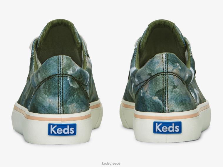 γρ Keds γυναίκες άλμα kick καμβά αφηρημένη floral στάμπα πάνινα παπούτσια ελιά 26TJX168 είδη υπόδησης