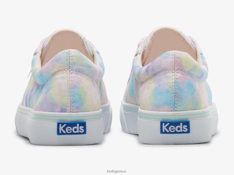 γρ Keds γυναίκες άλμα kick καμβά αφηρημένη floral στάμπα πάνινα παπούτσια ροζ 26TJX169 είδη υπόδησης