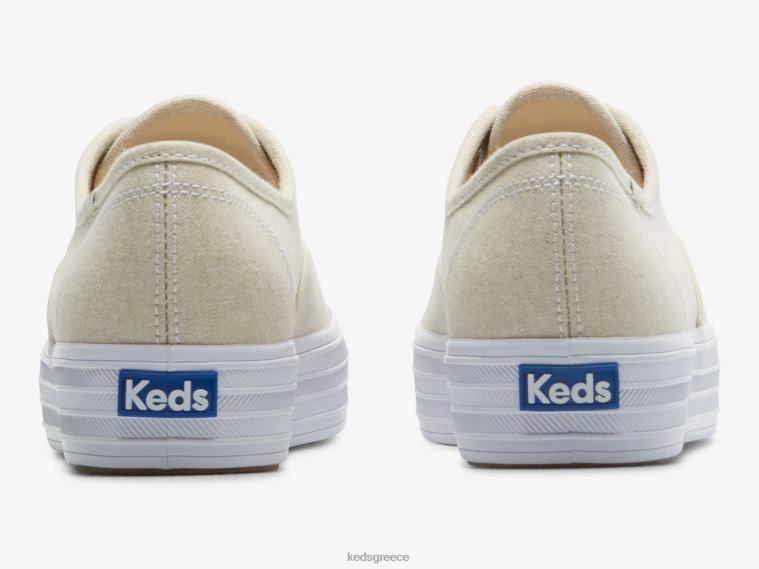 γρ Keds γυναίκες το sneaker από μεταλλικό ύφασμα πλατφόρμας ασήμι 26TJX170 είδη υπόδησης