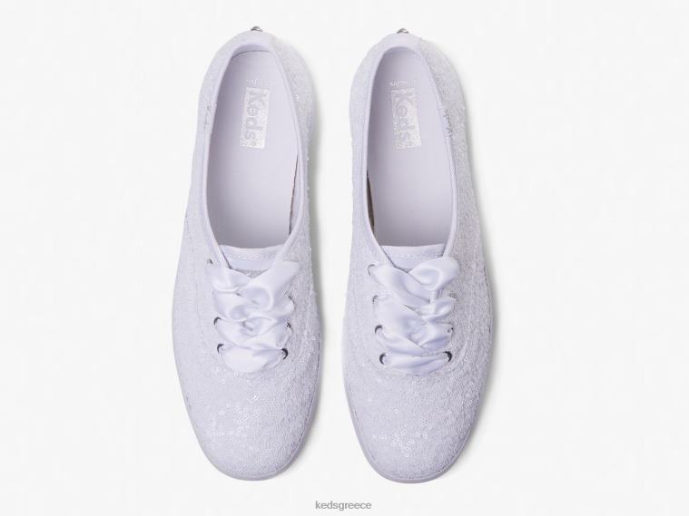 γρ Keds γυναίκες sneaker με παγιέτες πρωταθλήματος άσπρο 26TJX178 είδη υπόδησης