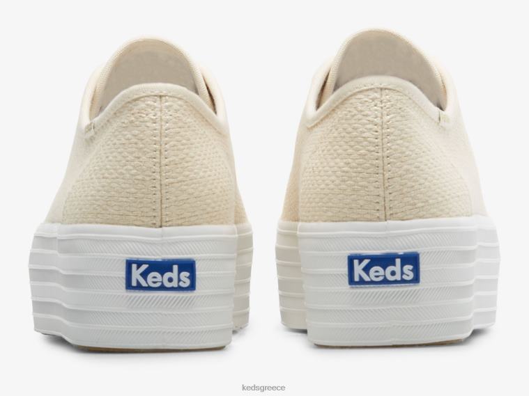 γρ Keds γυναίκες τριπλό μεταλλικό υφαντό sneaker φυσικός χρυσός 26TJX189 είδη υπόδησης