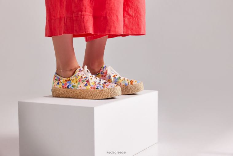 γρ Keds x Rifle Paper Co. γυναίκες τριπλό λάκτισμα γιούτα margaux λευκό πολυ 26TJX177 είδη υπόδησης