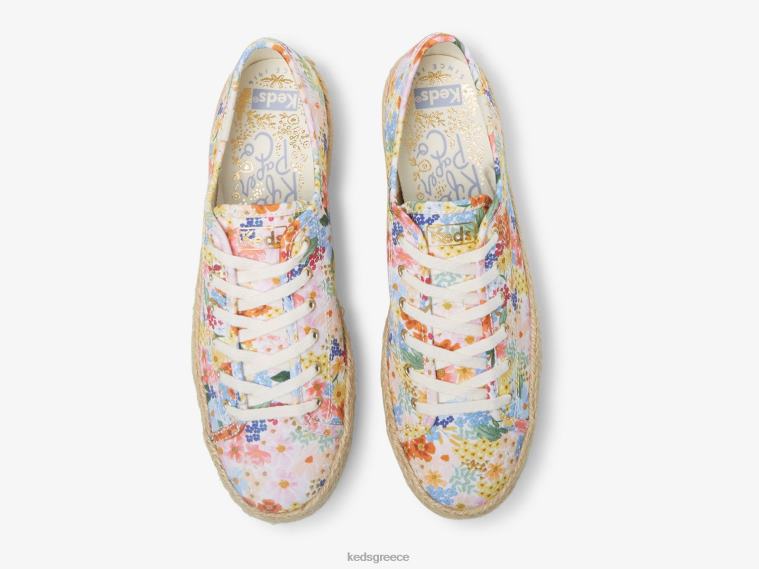 γρ Keds x Rifle Paper Co. γυναίκες τριπλό λάκτισμα γιούτα margaux λευκό πολυ 26TJX177 είδη υπόδησης