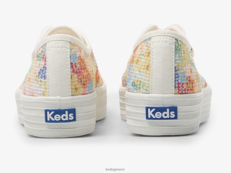 γρ Keds x Rifle Paper Co. γυναίκες πλέγμα τριπλού λακτίσματος margaux λευκό πολυ 26TJX181 είδη υπόδησης