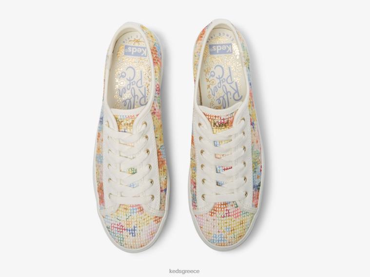 γρ Keds x Rifle Paper Co. γυναίκες πλέγμα τριπλού λακτίσματος margaux λευκό πολυ 26TJX181 είδη υπόδησης