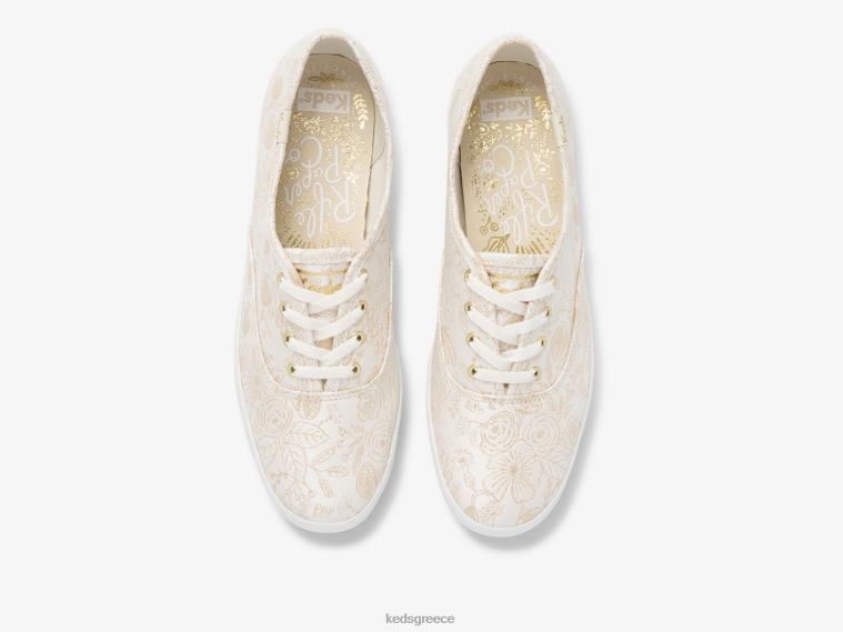 γρ Keds x Rifle Paper Co. γυναίκες πρωταθλητικο ζακαρ sneaker colette ελεφαντόδοντο 26TJX129 είδη υπόδησης