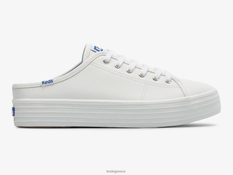 γρ Keds γυναίκες τριπλό kick mule leather slip σε sneaker άσπρο 26TJX46 είδη υπόδησης