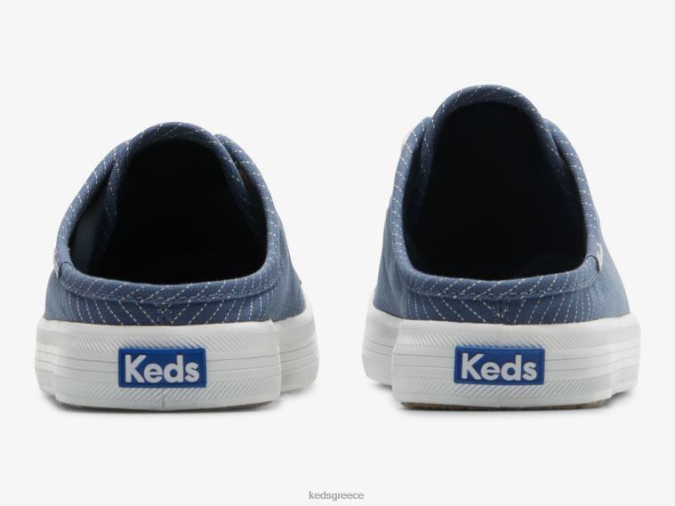 γρ Keds γυναίκες kickstart mule ρίγες καμβάς σε sneaker μπλε 26TJX45 είδη υπόδησης