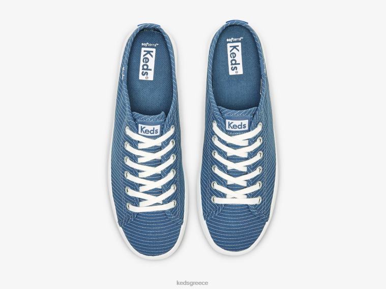 γρ Keds γυναίκες kickstart mule ρίγες καμβάς σε sneaker μπλε 26TJX45 είδη υπόδησης