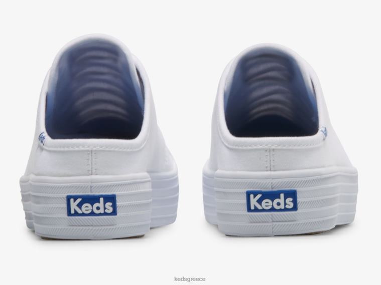 γρ Keds γυναίκες τριπλό λάκτισμα mule καμβάς slip σε sneaker άσπρο 26TJX48 είδη υπόδησης