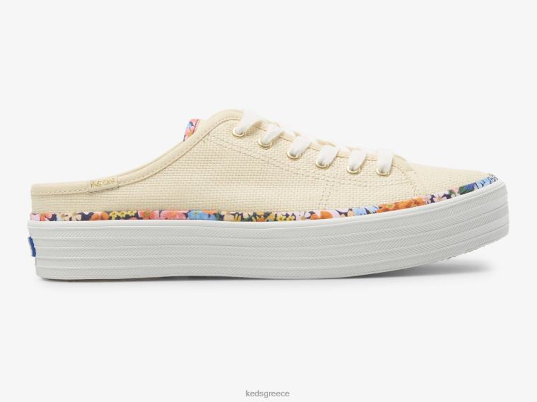 γρ Keds x Rifle Paper Co. γυναίκες kickstart mule raffia φυσικός 26TJX54 είδη υπόδησης